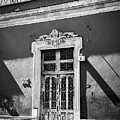 Ornate Door in Shadows - B/W